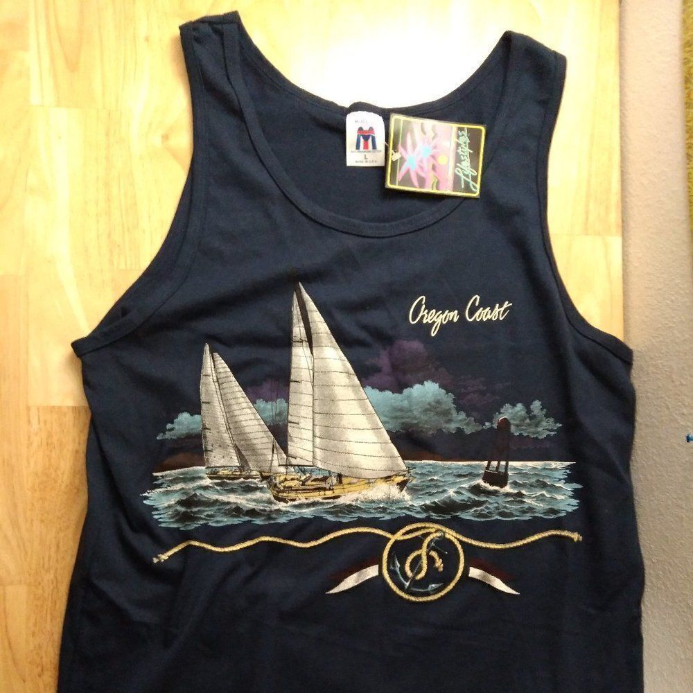 NWT DS Vintage Oregon Coast Sailing Yacht Tank Top